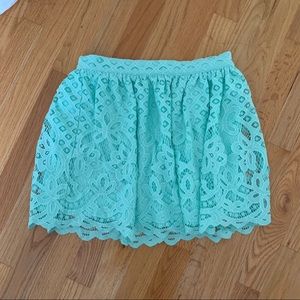 Turquoise Lace Skirt